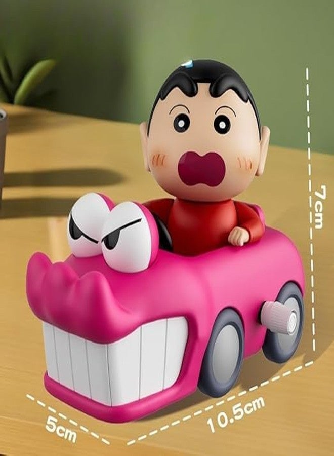 acrown Cute Animal Toys for Kids Sensory Worm Animal Wind up Colorful Toy Insect Figurines for Boys and Girls Multicolor (Crocodile Shinchan car) - Image 5